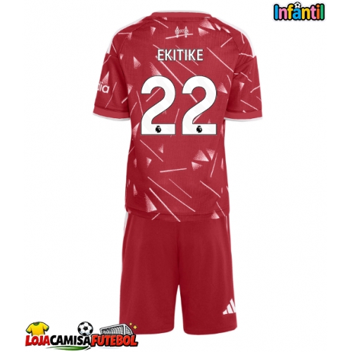 Camisa de Futebol Liverpool Hugo Ekitike #22 Equipamento Principal Infantil 2026-27 Manga Curta (+ Calças curtas)